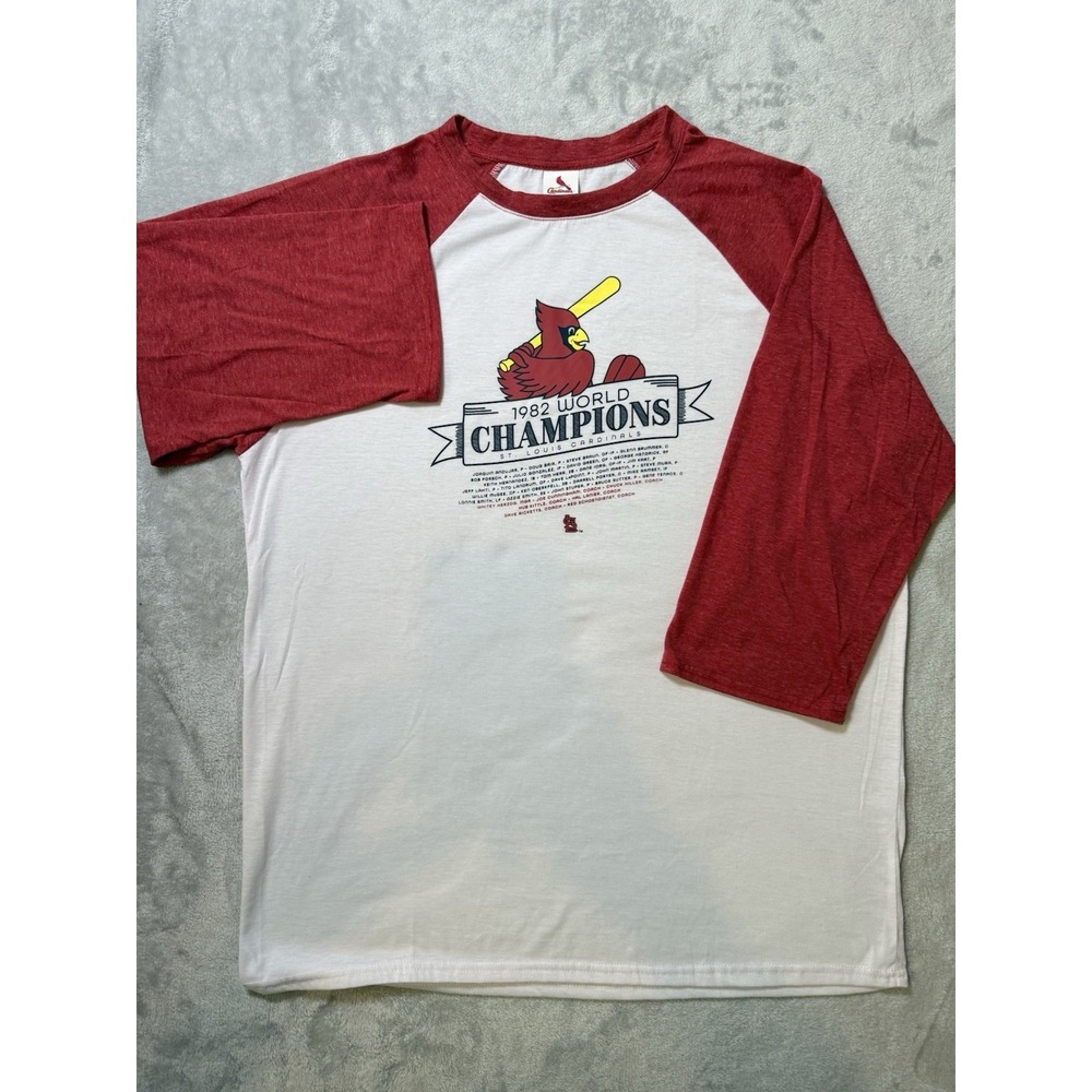 Cardinals St. Louis Cardinals MLB 1982 World Series Champs Raglan Red/White XL